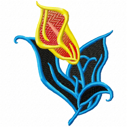 Flowers And Tree Embroidery Design 7